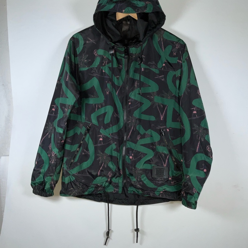 Coach Green and Black Windbreaker Jacket
